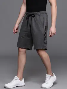 WROGN Men Charcoal Grey Printed Slim Fit Sports Shorts