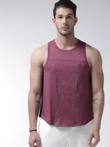 Chkokko Men Pink Self Design Round Neck Gym T-shirt