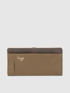 Baggit Women Olive Green & Brown Solid Two Fold Wallet