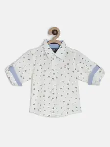 Gini and Jony Boys Off-White Regular Fit Printed Casual Shirt