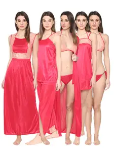 N-Gal Pink Solid Nightwear Set