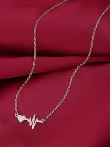 Carlton London Silver-Toned Rhodium-Plated Necklace