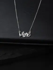 Carlton London Silver-Toned Rhodium-Plated CZ-Studded Necklace