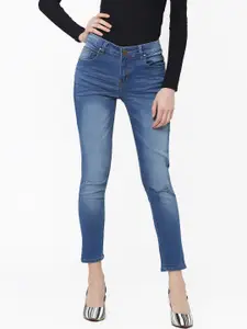 Deewa Women Blue Regular Fit Mid-Rise Clean Look Stretchable Jeans