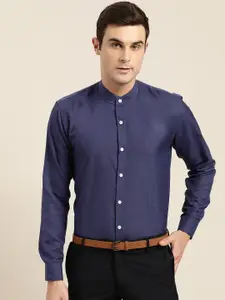 SOJANYA Men Navy Blue Classic Regular Fit Solid Formal Shirt