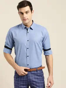 SOJANYA Men Blue Classic Regular Fit Solid Formal Shirt