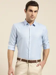 SOJANYA Men Blue Classic Regular Fit Solid Formal Shirt