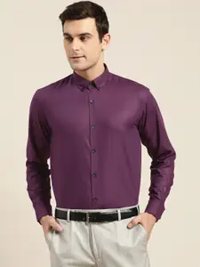 SOJANYA Men Purple Classic Regular Fit Solid Formal Shirt