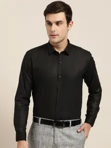 SOJANYA Men Black Classic Regular Fit Solid Formal Shirt