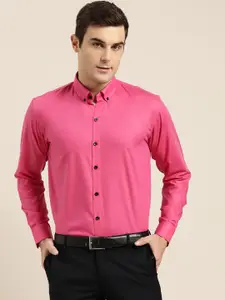 SOJANYA Men Pink Classic Regular Fit Solid Formal Shirt