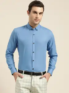 SOJANYA Men Blue Classic Regular Fit Solid Formal Shirt