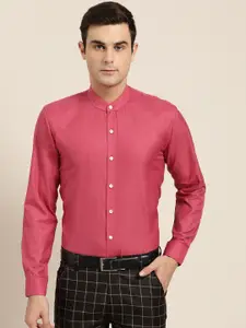 SOJANYA Men Pink Classic Regular Fit Solid Formal Shirt