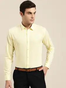 SOJANYA Men Yellow Classic Regular Fit Solid Formal Shirt