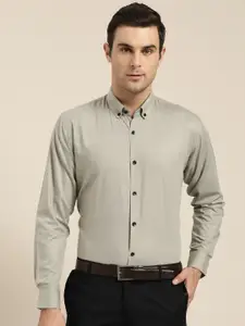 SOJANYA Men Grey Classic Regular Fit Solid Formal Shirt