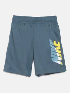 Nike Boys Teal Blue Solid HBR Sports Shorts