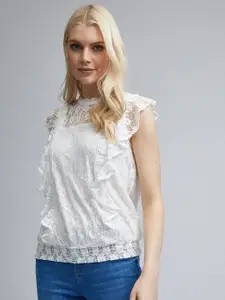 DOROTHY PERKINS Women White Lace Top