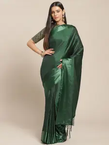 Saree mall Green Micro Ditsy Woven Design Saree