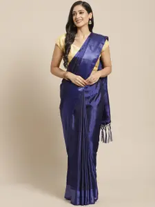 Saree mall Navy Blue Woven Design Saree