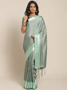 Saree mall Green Geometric Self Design Saree