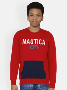 Nautica Nautica Boys Red Printed Sweatshirt