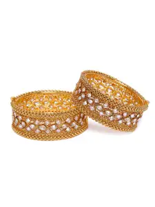 AccessHer Set of 2 24 kt Gold-Plated Handcrafted Bangles