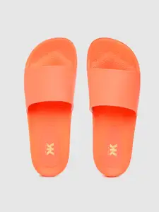 Kook N Keech Women Orange Solid Sliders