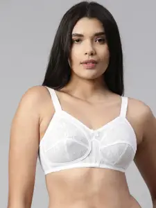 Enamor White Non-Wired Non Padded Full Coverage Everyday Bra F026