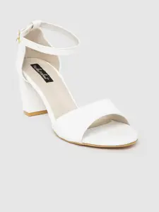 Funku Fashion Women White Solid Block Heels