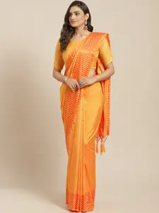 Saree mall Orange Solid Silk Blend Saree
