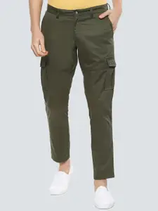 Louis Philippe Jeans Men Comfort Tapered Fit Low-Rise Cargos