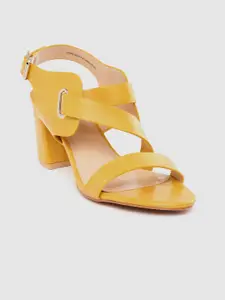 Allen Solly Women Mustard Yellow Solid Block Heels