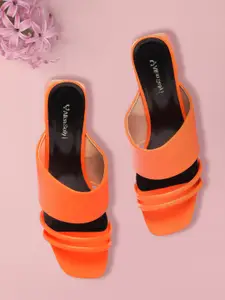Allen Solly Allen Solly Women Orange Solid Block Heels