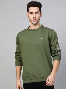 Allen Solly Sport Men Olive Green Solid Sweatshirt