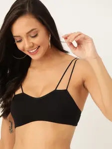 DressBerry Black Solid Non-Wired Non Padded Everyday Bra