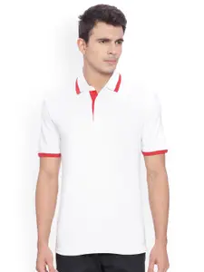 Puma Men White ESS Pique Tipping Polo Collar T-shirt