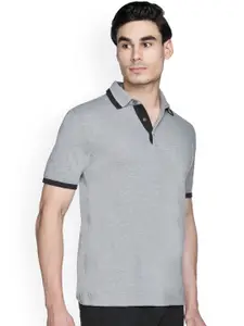 Puma Men Grey Solid ESS Pique Tipping Polo Collar T-shirt