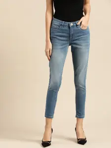 ether Women Blue Skinny Fit Mid-Rise Stretchable Clean Look Jeans