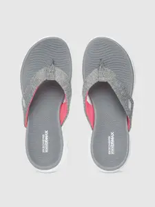 Skechers Women Grey Solid On The Go 600 Thong Flip-Flops