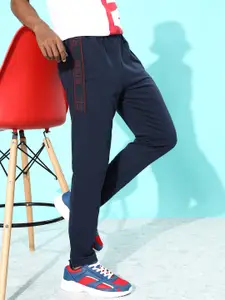 HERE&NOW Men Navy Blue Solid Track Pants