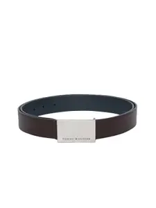 Tommy Hilfiger Men Brown & Navy Blue Leather Reversible Belt