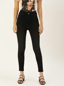 Flying Machine Women Black Twiggy Super Skinny Fit High-Rise Clean Look Stretchable Jeans