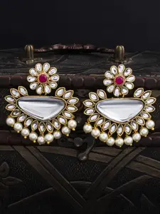 Sukkhi Gold-Plated Kundan Studded Classic Drop Earrings