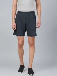 CHKOKKO Men Charcoal Grey Solid Running Shorts