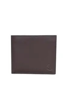 Kara Men Tan Solid Two Fold Leather Wallet