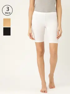 Leading Lady Women Pack of 3 Solid High Rise Lounge Shorts