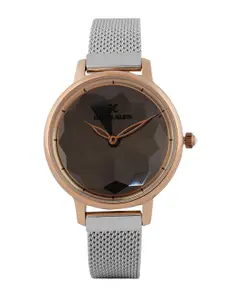 Daniel Klein Women Gunmetal-Toned Textured Analogue Watch DK.1.12495-4