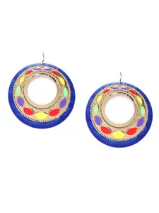 Anouk Multicoloured Gold-Plated Enamelled Circular Drop Earrings