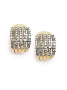 YouBella Gold-Plated Stone-Studded Contemporary Studs