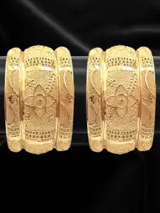 YouBella Set of 6 Gold-Plated Floral Patterned Bangles