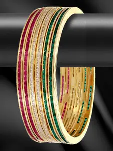 YouBella Set of 4 Gold-Plated Stone-Studded Bangles